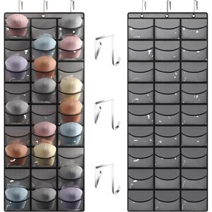 <b>Hat</b> Organizer 27 Pocket Over The Door Clear Deep Pockets For Baseball Caps Storage Closet Hanger Minimalist Design - Product Image 1