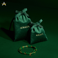 Sac de rangement pour bijoux en velours avec cordon de serrage, écologique, personnalisé avec le logo Auralux