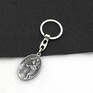 Dijes KOMI, Dijes de Metal Vintage con Forma Ovalada, Dijes de la Virgen María para Joyería, Collar, Llavero, Accesorios, Piezas, Regalos - Product Image 5