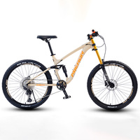 Vélo de montagne à frein à disque, cadre entièrement amorti en alliage d'aluminium, adulte, 27,5 pouces, 11 vitesses, logo personnalisé