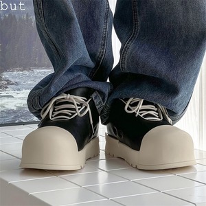 Zapatos de Otoño 2024 de Punta Redonda y Caña Baja con Parte Superior de Cuero Grueso, Suelas Gruesas y Elevadas, Zapatos Deportivos Casuales de Moda para Parejas - Product Image 3