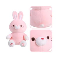 Boneka Kelinci Pink Lembut Ukuran Khusus untuk Hadiah Kelas, Mainan Boneka Kelinci Pink untuk Kamar Bayi dengan Isian Kapas PP