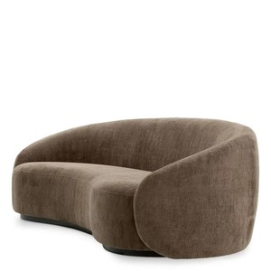 Divano Urbano in Tessuto Marrone con Seduta Confortevole e Base Nera, Poltrone Moderne Minimaliste per Soggiorno - Product Image 3