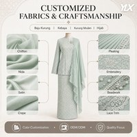 Ensemble deux pièces personnalisé pour femme, vert menthe, jacquard damassé, tunique et jupe longue, bordure perlée, châle transparent, tenue élégante et discrète