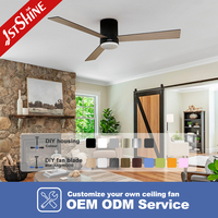 Ventilateur de plafond 1stshine avec lumière, pales en MDF encastrées, télécommande, design innovant, durable, décoration intérieure, excellent vendeur