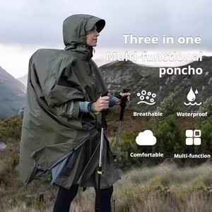 Cappotto Poncho antipioggia multifunzione <span class=keywords><strong>3</strong></span> in 1 impermeabile antipioggia all'aperto per l'alpinismo in campeggio - Product Image 2