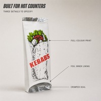 Sac d'emballage alimentaire pour kebab, personnalisé, imprimé en sérigraphie, écologique, réutilisable, imperméable, en papier kraft avec doublure en aluminium