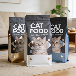 Op maat gemaakte katten- en hondenvoer verpakkingen met platte bodem, op maat gemaakte retort pouches met ritssluiting en waterdichte coating - Product Image 1