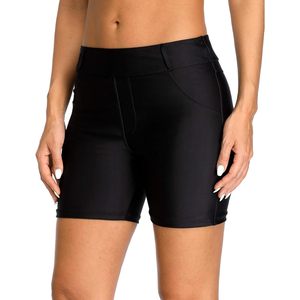 FOXA Pantalones cortos de baño para mujer, color negro, con bolsillos, de secado rápido, de nailon y elastano, talla Xxl - Product Image 1