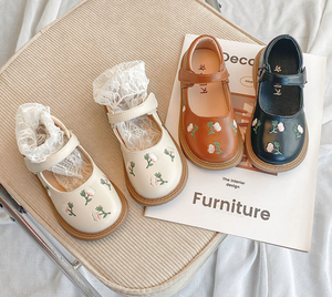 Zapatos de Cuero para Niña Estilo Princesa, Zapatos Planos con Flores Bordadas, Zapatos de Baile - Product Image 2