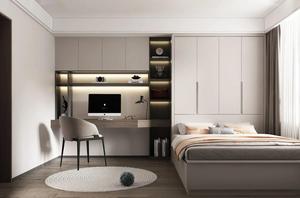 2025 nouveau Design garde-robe à la mode conçoit une armoire de placard multifonctionnelle avec bureau et étagère meubles de chambre - Product Image 2