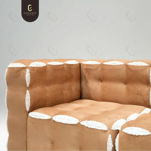 مجموعة فاخرة حديثة إيطالية بتصميم مخصص أريكة مخملية نمطية ناعمة مقطعية - Product Image 5