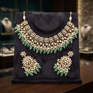 Indian Traditional Antique Gold Plated Kundan Choker Necklace <b>Set</b> Pastel MIX Gemstone Bead Bridal Jewelry <b>Set</b> with Earring - Product Image 4