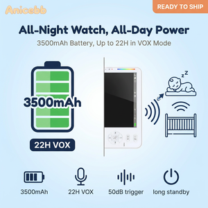 อานิเซบบ์เครื่องเฝ้าดูเด็กไร้สายไม่มีไวไฟ 1080P HD กล้อง 4.3 นิ้ว FHSS 300 ม. ระยะไกลการมองเห็นตอนกลางคืนเสียงสองทางแพนเอียง 22H - Product Image 5