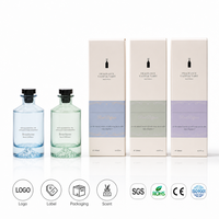 Flacon diffuseur de parfum de luxe 200 ml en verre vide avec bouchon en bois noir pour emballage personnalisé de marque privée