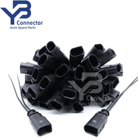 1J0973802 Konektor Tahan Air 2 Pin Male dengan Kabel Pigtail VAG 1.5mm untuk Audi VW