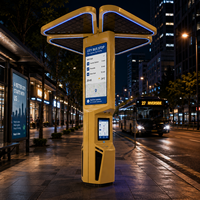 Papan Informasi Digital Halte Bus Pintar Dengan Tenaga Surya, Kustomisasi Layar Lnk, Layar LED Tahan Air