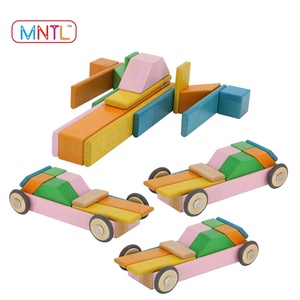 Magnetic blocks children educational toy similar to Tegu set 60 PCs wooden magnetic toys - Product Image 5