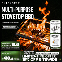 Barbecue portable pliable en acier inoxydable BLACKDEER avec foyer intégré pour chauffage au charbon d'été et d'hiver en extérieur