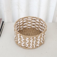 Panier de rangement circulaire moderne tressé à la main en corde de papier écologique pour le rangement domestique polyvalent (vente en gros)