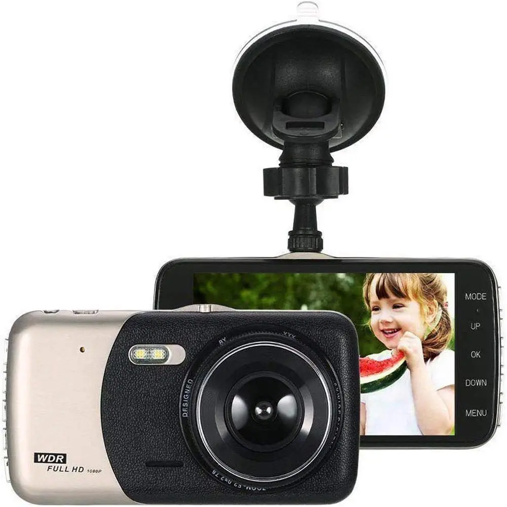 Dash Cam Auto Dvr Dual Lens 4 Inch Auto Camera Hd 1080P Parking Monitor Wdr Nachtzicht Achteruitrijcamera video Recorder Dash Cam CR11