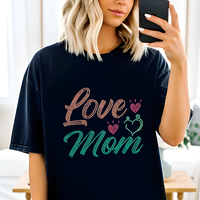 Transfert thermocollant personnalisé en usine pour T-shirt, motif « Nouvelle maman » avec strass