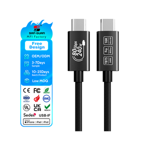 Cable Thunderboltt 5 Carga de 240W, transferencia de datos de 80Gbps, ancho de banda de hasta 120Gbps, pantallas de 16K/8K para iPhone 16, MacBook y más - Product Image 1