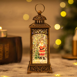 Nuove decorazioni natalizie transfrontaliere, oggetti decorativi da tavolo, Babbo Natale, albero con pupazzo <span class=keywords><strong>di</strong></span> neve, atmosfera nevosa, piccole lanterne a vento - Product Image 2