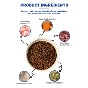 Comida para perros <span class=keywords><strong>de</strong></span> pollo fresco natural 100% personalizada, 60% <span class=keywords><strong>de</strong></span> contenido proteico, alta proteína, comida horneada a baja temperatura para perros - Product Image 2