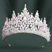 Couronne de mariée baroque faite à la main en cristal coloré pour concours de beauté, fête de princesse, bal de promo, pour femmes