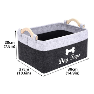 Modern karikatür tarzı keçe köpek kedi oyuncaklar depolama sepeti Bin çevre dostu dikdörtgen saklama kutusu köpek oyuncaklar için mont giyim - Product Image 3