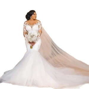 Mermaid Wedding Dress High Waist Sweetheart Neckline Embroidery Train White Gown - Product Image 4