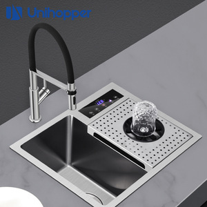 Comptoir de bar en acier inoxydable SUS304 avec évier à ultrasons, commande tactile, forme rectangulaire, alimentation électrique - Product Image 4