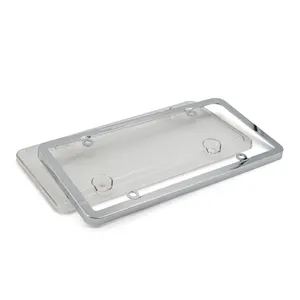 High Quality Car Chrome ABS License Plate Frame with PC License Plate Cover