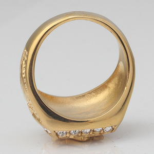Bague avec logo franc-maçon, 19 mm, carrée, en or, bijoux pour homme avec sertissage de diamants, à porter tous les jours - Product Image 2