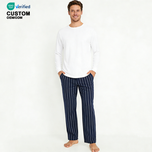 <span class=keywords><strong>Pigiama</strong></span> Casual da <span class=keywords><strong>Uomo</strong></span> Beefey, Set Due Pezzi a Maniche Lunghe, Traspirante in Bambù, Comodo Abbigliamento da Notte <span class=keywords><strong>Invernale</strong></span> - Product Image 1