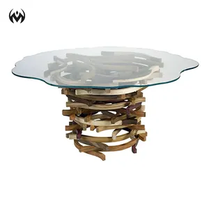 With Storage Antique Finishing at Best Prices Metal Round Shape Glass Coffee Table With Storage