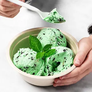 Kunden spezifisch bedruckte biologisch abbaubare Einweg-Eiscreme-Joghurt-Dessert-Gelee-Papercup-Getränke-Eiscreme-Papiers chale