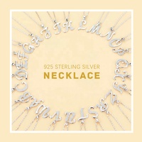 Vente en gros mode cz 925 bijoux en argent sterling minuscules femmes initiale personnalisée alphabet lettre collier pendentif