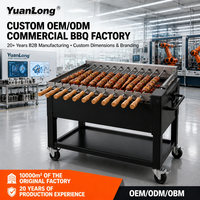 Grille de barbecue en acier inoxydable de qualité alimentaire avec moteur inclus, brochettes rotatives pour chariot et barbecue au charbon de bois