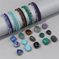 Juego de Pulseras Elásticas con Cuentas, Estilo Clásico Retro, Unisex, para Regalo, 4mm, Piedras Naturales Irregulares de Ojo de Tigre