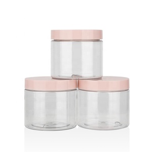 Bán Buôn Rỗng Nhựa Container 100G 150G 200G Tùy Chỉnh Công Suất Rõ Ràng Cơ Thể Vật Nuôi Bơ Mặt Kem <span class=keywords><strong>Jar</strong></span> Với Nắp Màu Hồng - Product Image 1