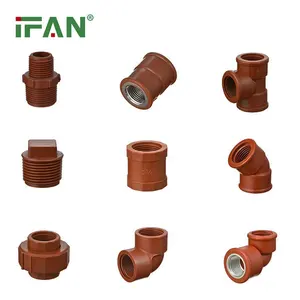 IFAN Suppliers Wholesale Brown Color PPH 90 Degree Elbow PPH Pipe Fittings PN20 PPH Fittings