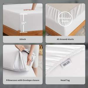 100% <strong>Bamboo</strong> Lyocell Flat <strong>Sheets</strong> Double King Size Modern Luxury Bed Linen Soft Natural Organic Vegan Silk <strong>UK</strong> Cooling All Sleepers - Product Image 6