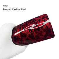 KOOPPF Film de protection de peinture en TPU de couleur rouge de carbone forgé, 1 rouleau de 1.52x16m d'épaisseur, 8mil PPF changement de couleur pour voiture