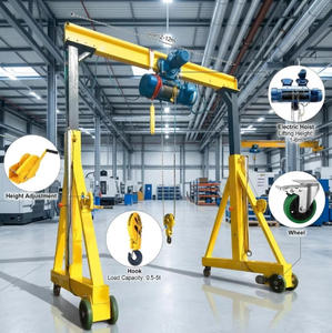 <span class=keywords><strong>Grue</strong></span> <span class=keywords><strong>portique</strong></span> mobile en aluminium de haute qualité, capacité 1-5 tonnes, avec moteur, boîte de vitesses, hauteur de levage 6m, portée 2-12m, légère et mobile - Product Image 3