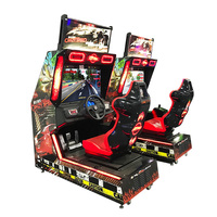 Simulateur de divertissement arcade, machine de jeu de voiture de course vidéo, jeu d'arcade, simulateur de mouvement, vitesse d'entraînement, 4 jeux vidéo