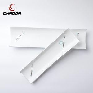 Hình Chữ Nhật Màu Trắng Phục Vụ Đĩa Sushi Tấm Snack Tấm Gốm Dài Tấm Cho Bữa Ăn Tối Bên Nhà Hàng 15/17 Inch - Product Image 1