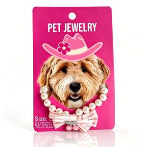 Collar de perlas con lazo y colgante de pata, ajustable para perros medianos y grandes, con un lindo diseño de animales. - Product Image 6