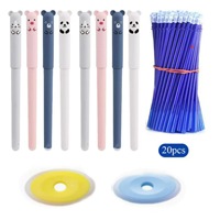 Stylos gel effaçables 0.5mm Noyau de stylo effaçable à manche lavable Stylo à bille effaçable magique pour bureau école rose bleu rouge